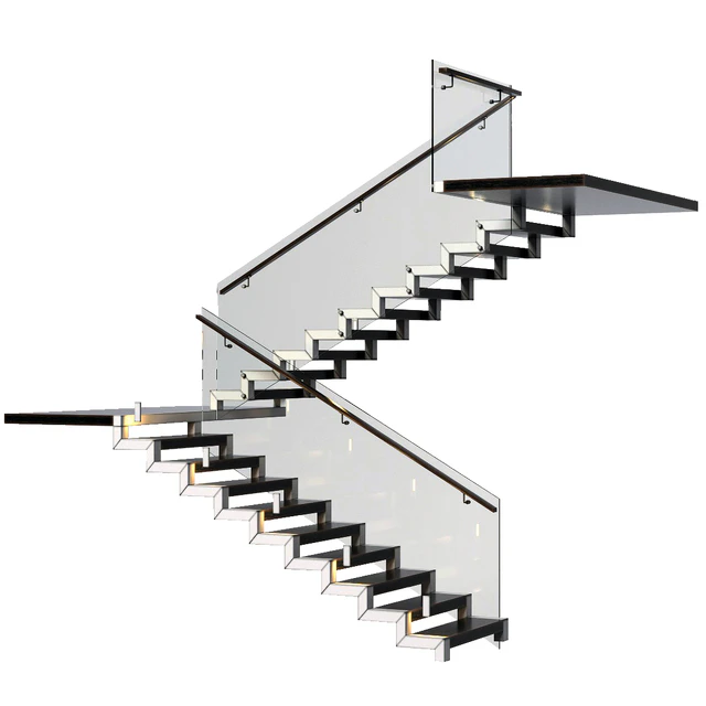 Stairs made of granite, metal and glass with illumination Astro 7481 Borgo 43 — Descargar
