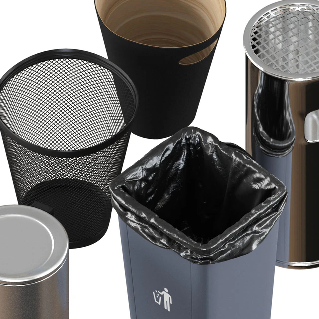 5 trash bin (low poly) — Descargar