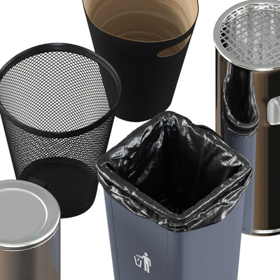5 trash bin (low poly) — Ver 2
