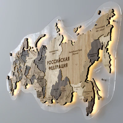 Wooden map of Russia — Ver 3