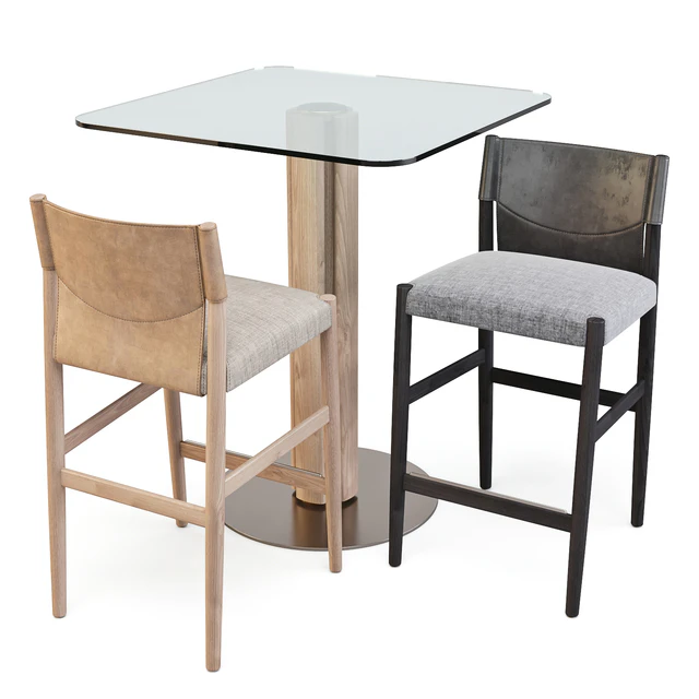 Porada: Bar Set (Table - Quadrifoglio Bistrot and Stools - Sveva) — Скачать