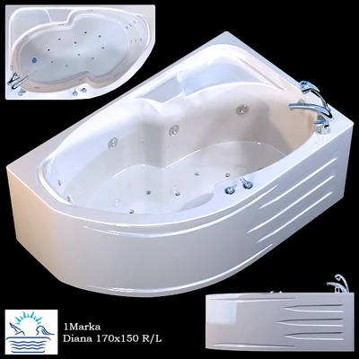 Bathroom asymmetric 1Marka Diana 170x105 — Ver 1