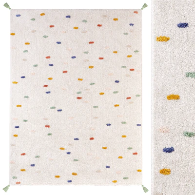 Polka dot carpet with pompoms Zara Home Colored Polka Dot Pompom — Ver 1