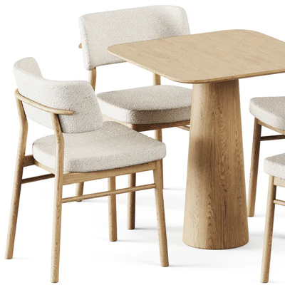 Table POV 460 S70 by Ton and Wooden Chair Marlen by TrabA — Ver 3