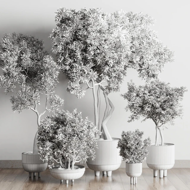 Collection Indoor Outdoor plant 118 vase concrete pot tree corona — Скачать