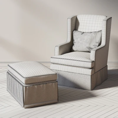 Sherill Furniture Swivel Rocker with ottoman — Ver 2