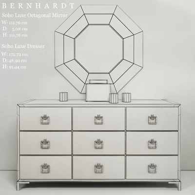 BERNHARDT Soho Luxe Dresser / Soho Luxe Octagonal Mirror — Ver 3