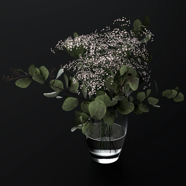 Bouquets of eucalyptus with flowers and grass — Descargar