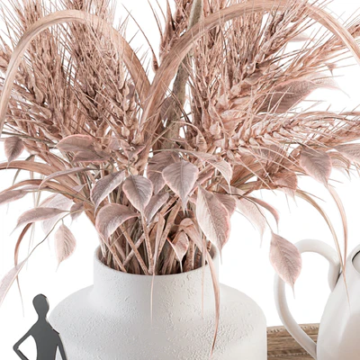Wood and Pink Decorative Set with Wheat - Set 94 — Ver 4