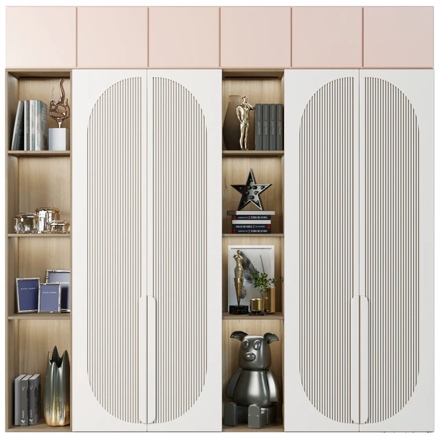 Wardrobe with decor, books and figurines in the nursery — Descargar