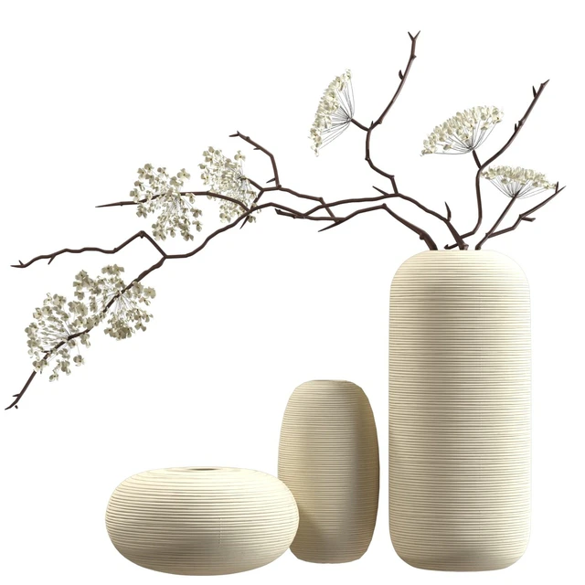 Bouquet of flowering branches in ceramic vases — Descargar