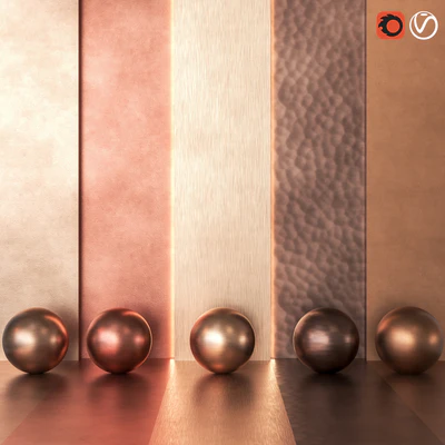 5 in 1 Copper Metal Pack Textures & Materials 4K - Seamless - Vol 1 — Вид 1
