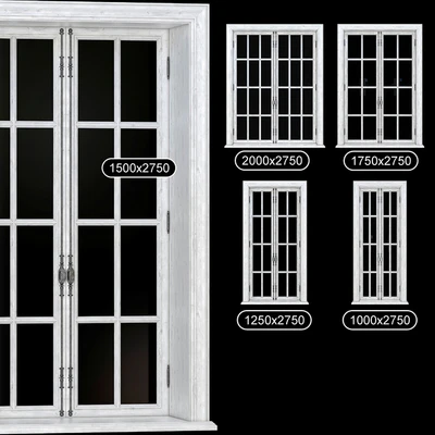PART 1 COLLECTION FRENCH WINDOWS 1000-2000 mm (V-ray Corona) — View 1