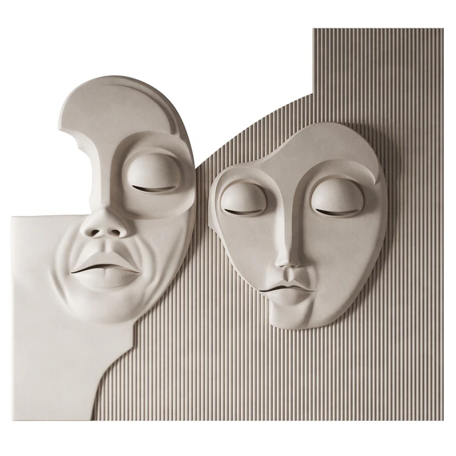 3d wall panel of the Face — Descargar