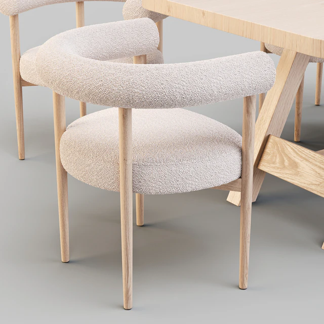 Dining Set: Crate and Barrel (Aya Table and Mazz Boucle Chair) — Descargar