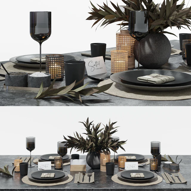 Table setting in dark colors — Descargar