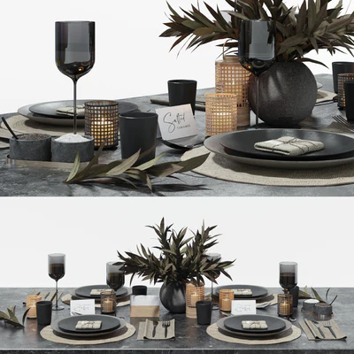 Table setting in dark colors — Ver 2