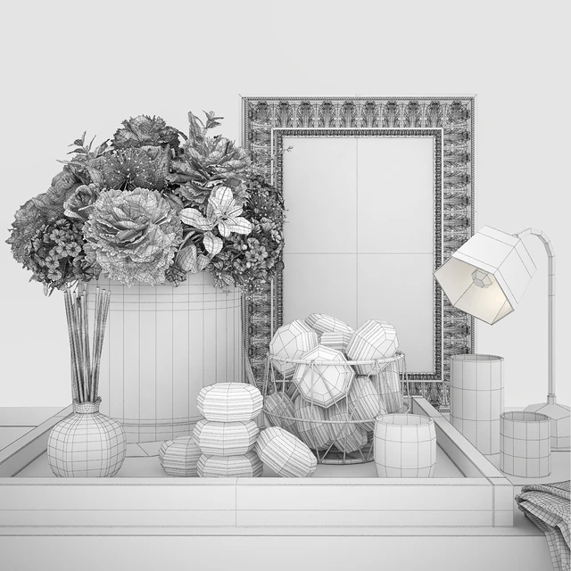 Flowers & macarons decorative set — Descargar