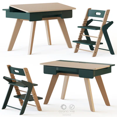 Mimiloona Magnus childrens table and chair — Ver 3