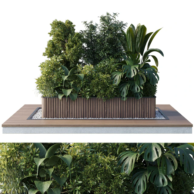 Outdoor plant Collection 114 - Wooden box for plant garden — Скачать