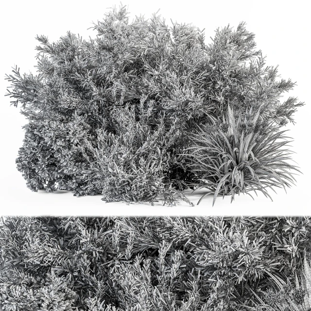 Mixed Plant Bush Green and Red - Bush Set 51 — Скачать