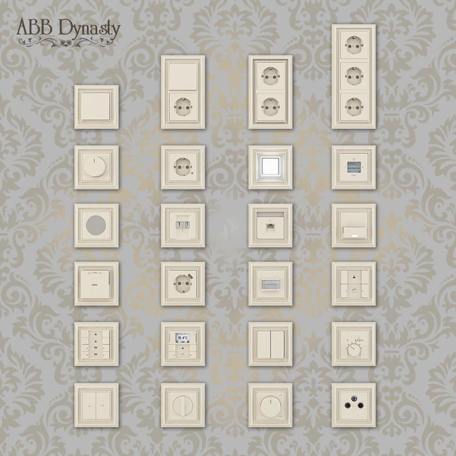 Outlets and switches Abb Dynasty, anthracite and ivory — Descargar