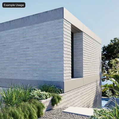 dragfaced thin protruding running bond brick wall texture gray — Вид 3