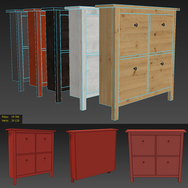 IKEA HEMNES Shoe cabinet with 4 compartments — Скачать
