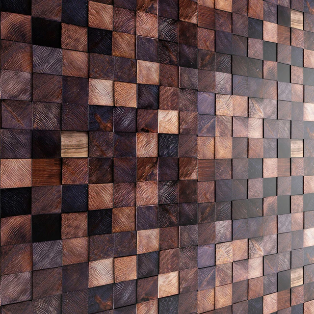 Art wall. Wooden mosaic. Wooden mosaic, wall decor, bru, bars, decorative wall — Descargar