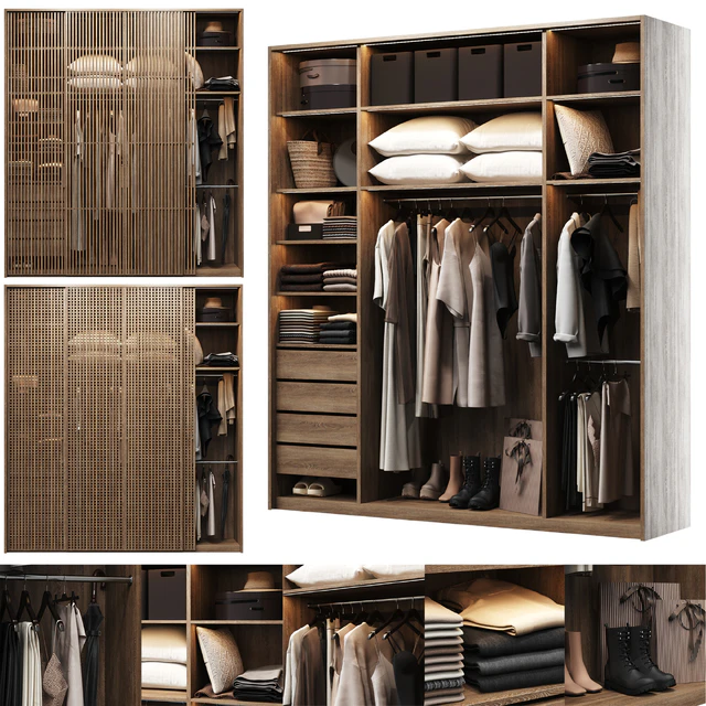 Wardrobe with filling and two front options — Descargar