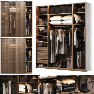 Wardrobe with filling and two front options — Ver 1