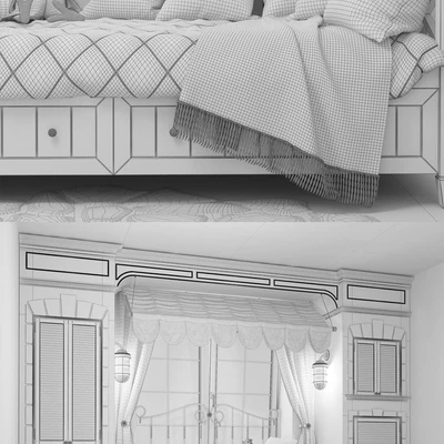 Composition under the window. Bed sofa Ocean. — Ver 2