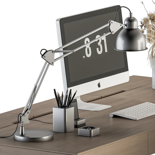 Home Office white and Wood Table - Office Furniture 280 — Descargar