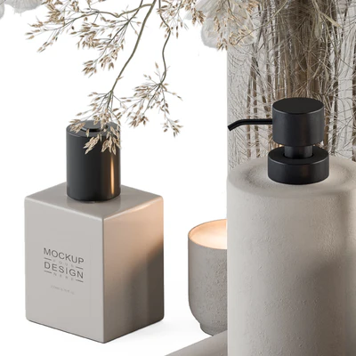 Bathroom accessory Set with Dried Plants Set 20 — Ver 2