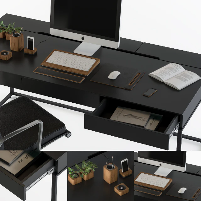 black office desk set — Скачать