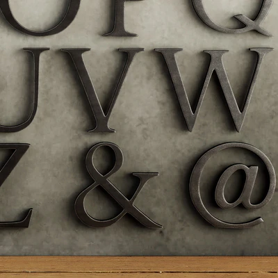 RH / CAST METAL LETTER OBJECTS — Ver 2