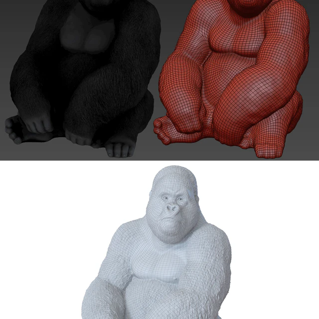 Deco Figurine Monkey Gorilla Side XL — Скачать