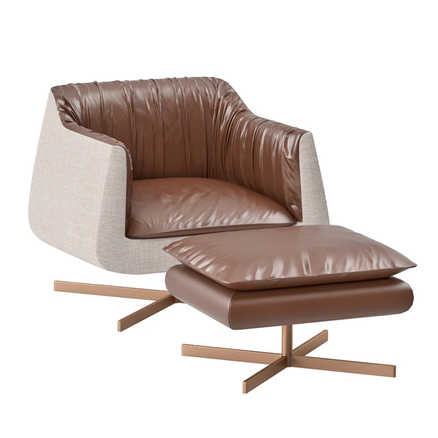 BLEU NATURE WAKI sofa 1 place + footstool — Descargar