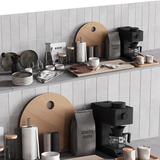511 kitchen decor set accessories 08 dishes and coffee kit 01 — Скачать