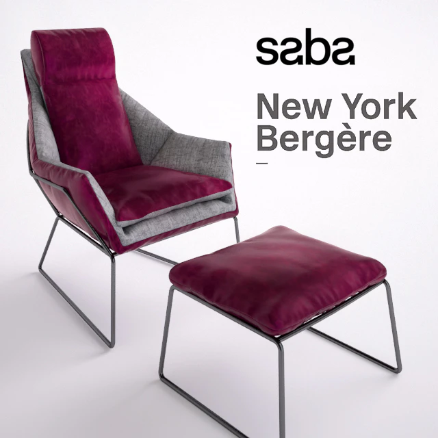New York Bergere by Saba Italia - Armchair and Pouf — Скачать