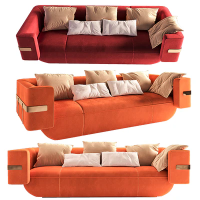 LONGHI-MI- Leather sofa — Ver 1