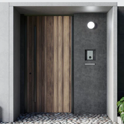Door outdoor entrance and fence and graden 05 — Ver 4