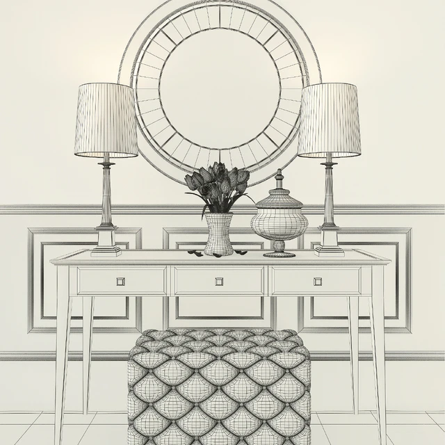Black decor set with mirror — Скачать