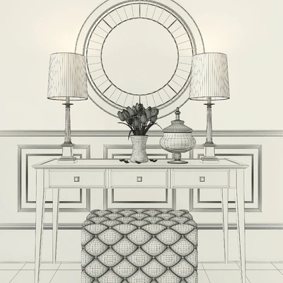 Black decor set with mirror — Вид 2