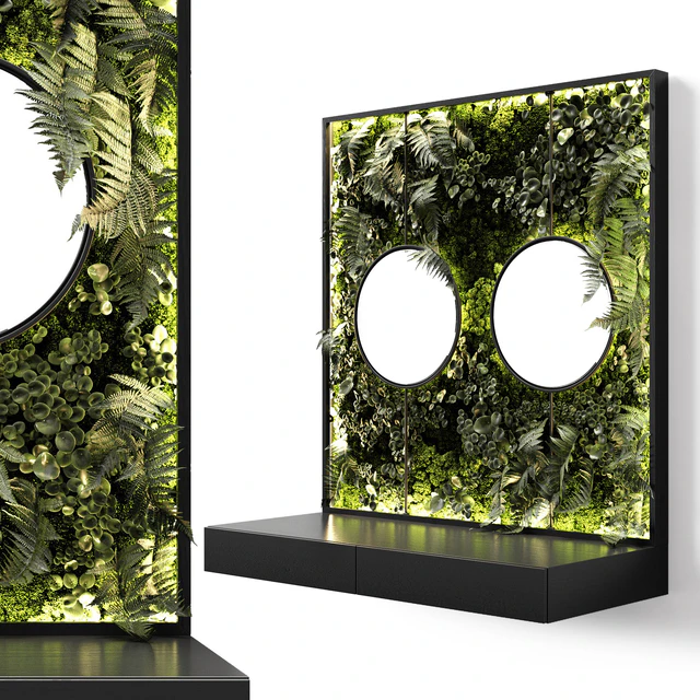 Console with mirrors and vertical garden — Descargar