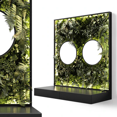 Console with mirrors and vertical garden — Ver 1