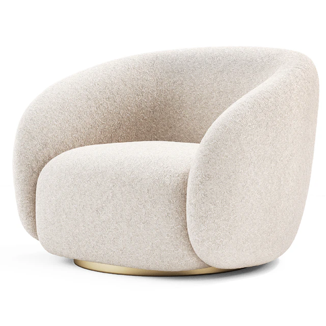 EICHHOLTZ Swivel Armchair BRICE Boucle Cream — Descargar