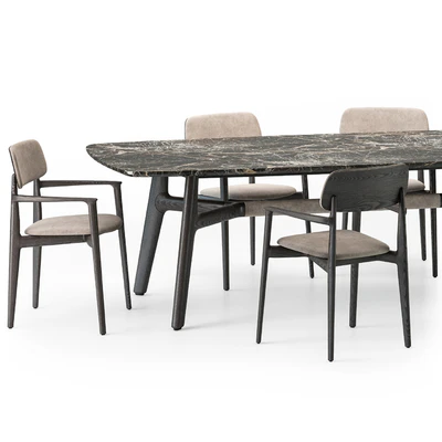 Poliform Curve dining table armchair set — Вид 2