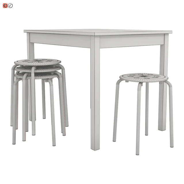 IKEA Стол ОЛМСТАД и Стул-табурет МАРИУС — Скачать