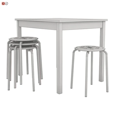 IKEA Стол ОЛМСТАД и Стул-табурет МАРИУС — Вид 2